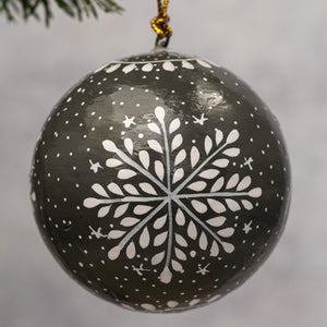 3" Slate Snowflake Christmas Bauble