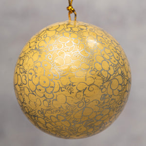 3" Champagne Pebble Design Christmas Bauble