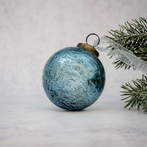 2" Medium Sky Antique Foil Bauble